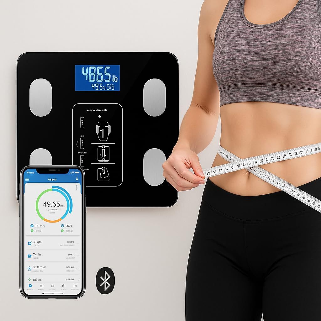 Balança Digital Corporal Bioimpedância Profissional Bluetooth, Smart App Premium Com Visor Inteligen