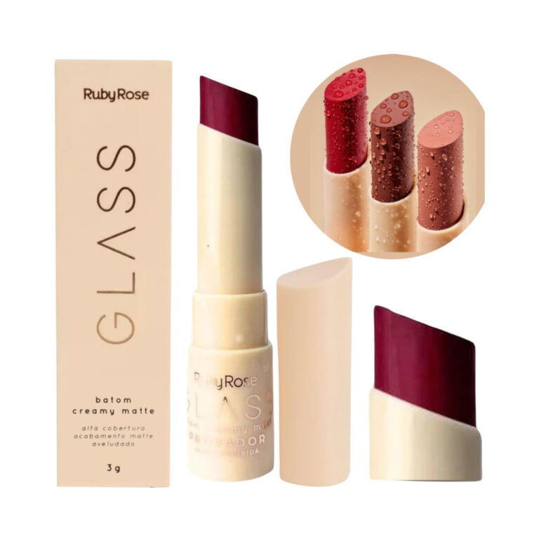 Batom Bala Glass Creamy Matte – Ruby Rose