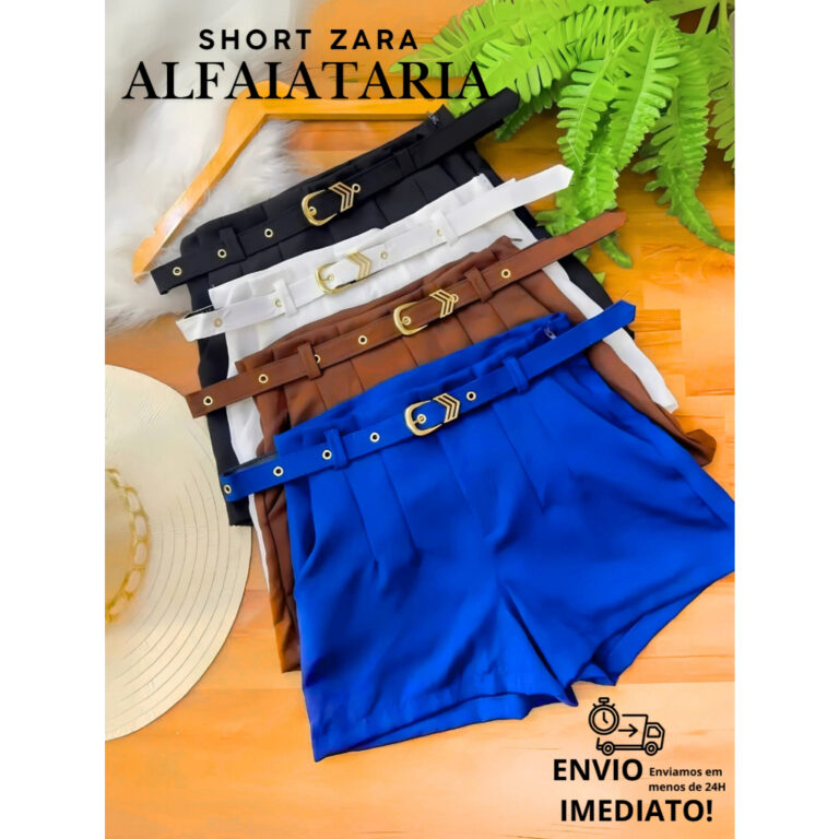 Short Alfaiataria Feminino com Cinto Forrado  P ao