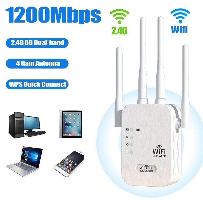 Repetidor WiFi 1200Mbps Ultra Rápido Sinal Forte 110/220V Modelo – G8