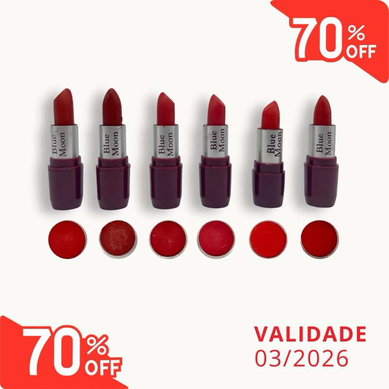 Kit 6 Batons  Liquidação de Estoque | Cores Misturadas