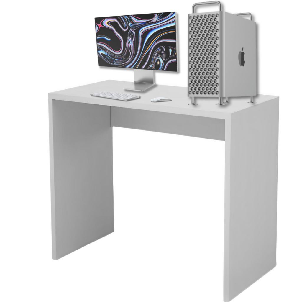 Escrivaninha 100% MDF Sem Gaveta Escritório Home Office Branco 90cm