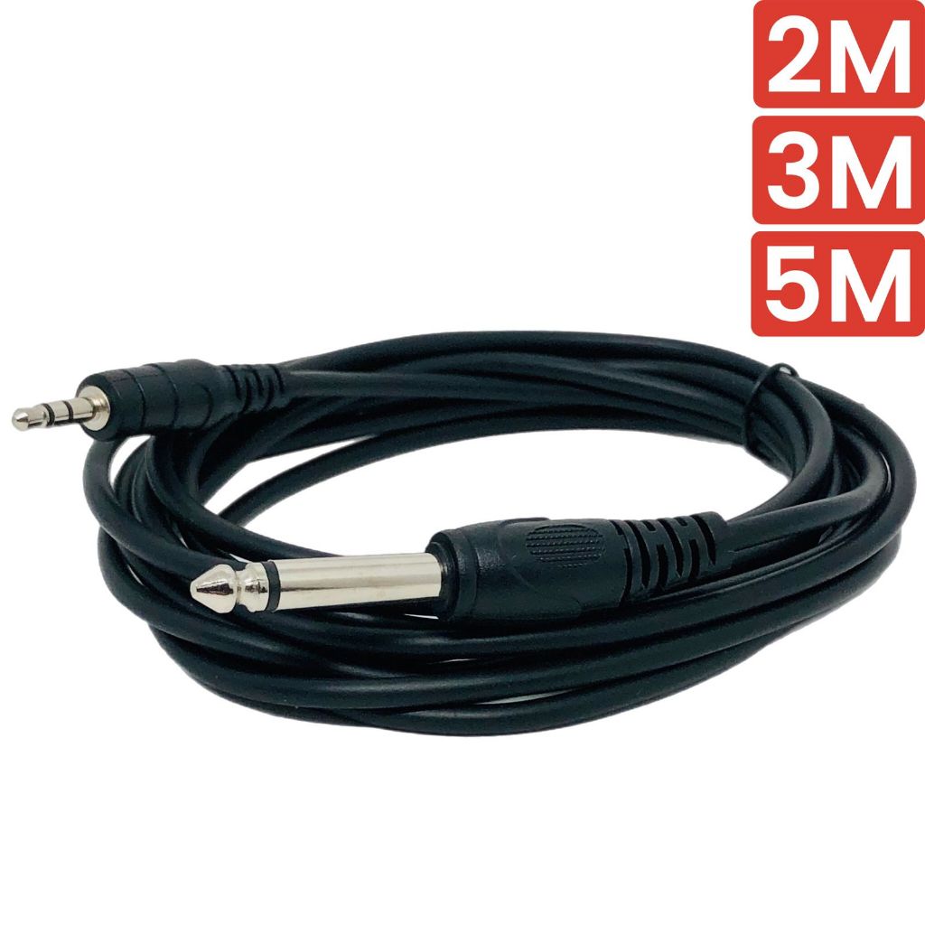 Cabo Audio Auxiliar P2 Estereo X P10 Mono Mesa de Som 2M 3M 5M