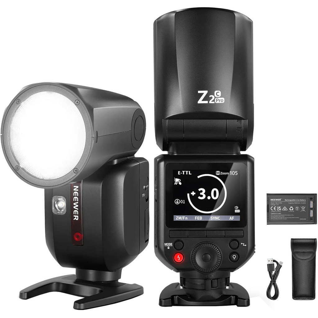 Flash Neewer Z2PRO-C Speedlite TTL Cabeça Redonda para Câmeras Canon