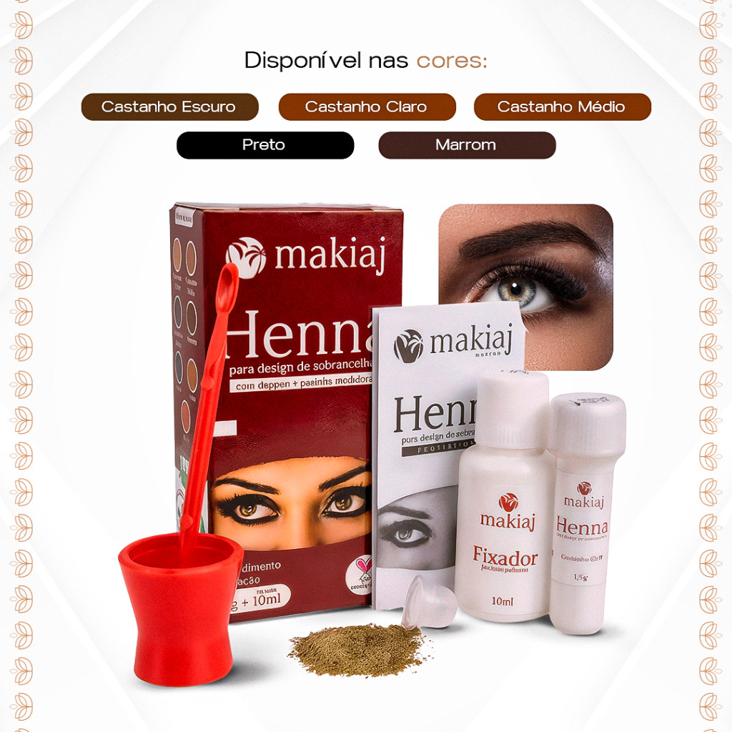 Henna Para Desing De Sobrancelhas Makiaj Promoção Original