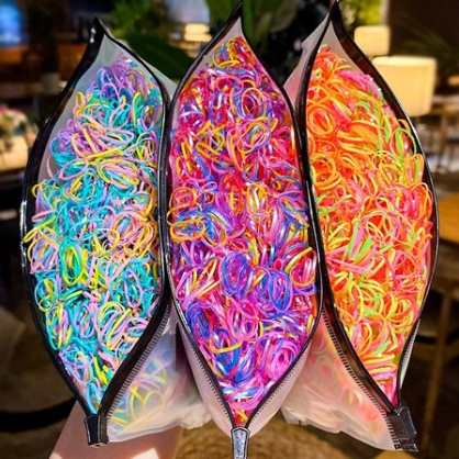 Kit 500 Peças Bolsa Elástico De Cabelo Infantil 