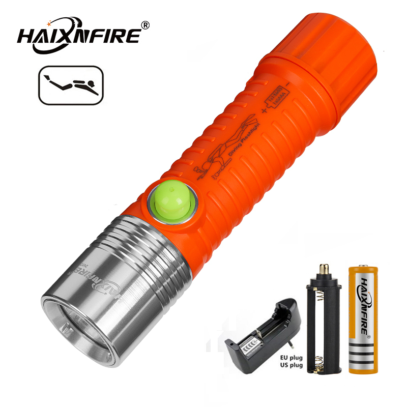 Lanterna De Mergulho HaixnFire DV03 T6 LED Luz Subaquática Camping Exterior À Prova Dágua