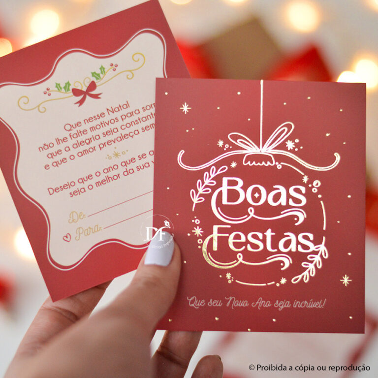 Postais BOAS FESTAS com Hotstamping – Cartã