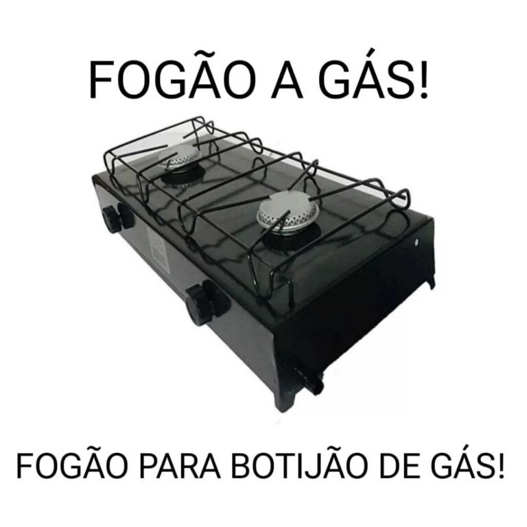 Fogão 2 Bocas Camping Preto Cozinha Botijão de G