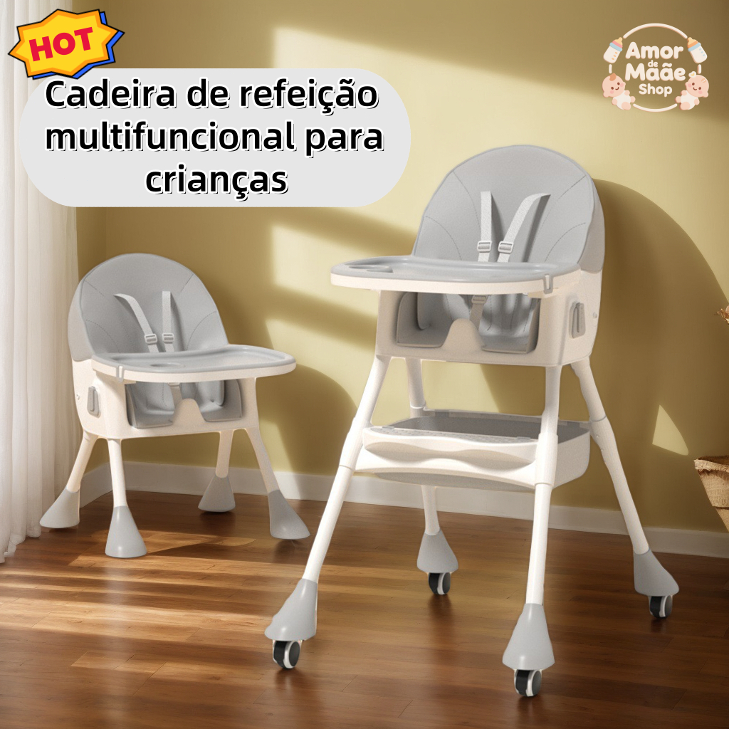 Cadeira De Alimentação Portátil Bebê Multifuncional Com Mesa