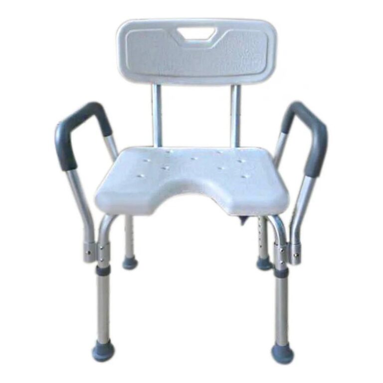 BANQUETA PARA BANHO C/ ENCOSTO E APOIO DE BRAÇO C