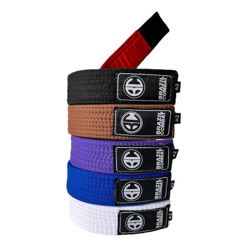 Faixa Jiu Jitsu Brazil Combat Bjj Preta / Branca /