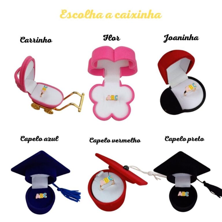 Anel Formatura Abc Infantil Regulável Colorido Ca