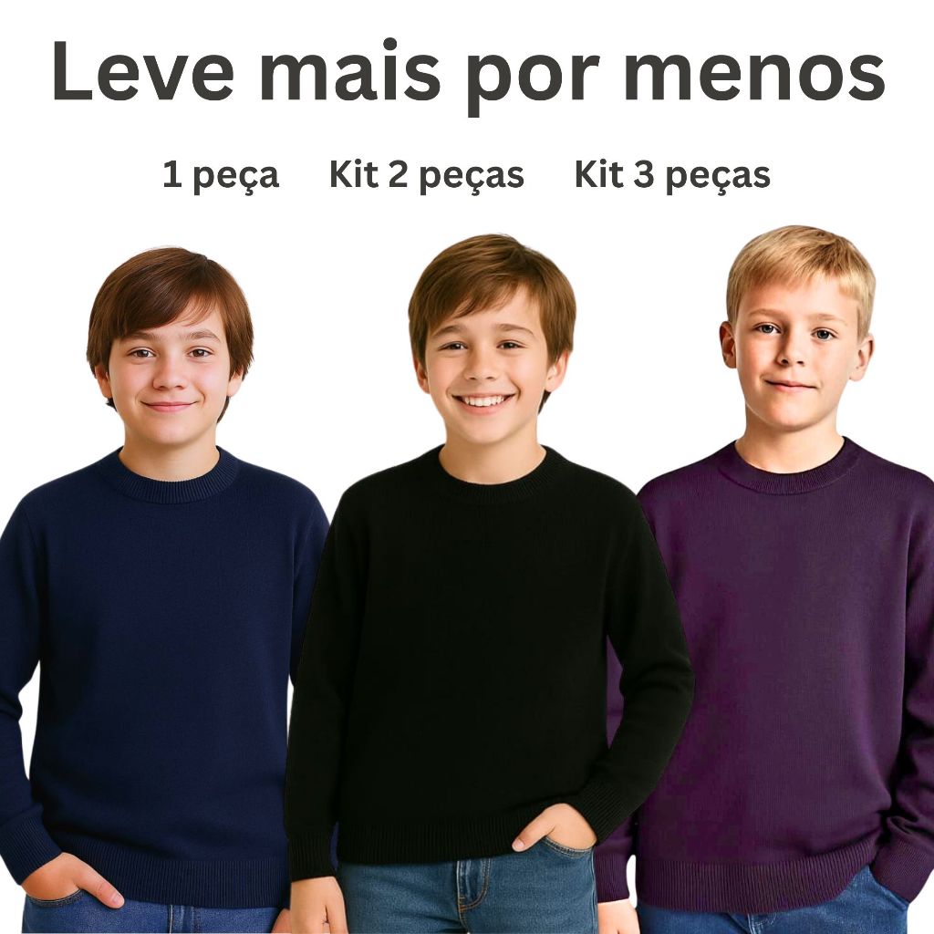 Blusa Suéter Tricot Infantil Juvenil Aristides Tam. 2 ao 16 Pronta Entrega