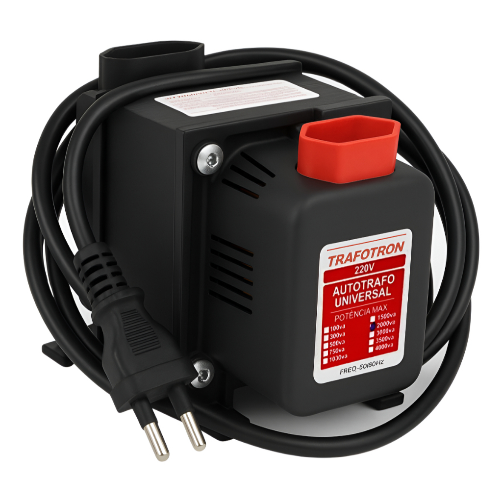 Auto Transformador 2000va Bivolt Conversor de Voltagem 1400w Vermelho 127v p 220v e 220v p 110v