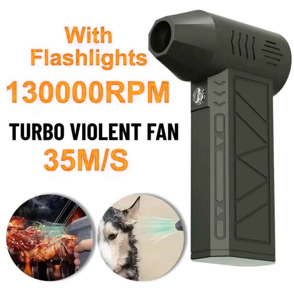 Soprador Turbo Portátil Ventilador Jato Alta Potência Com Lanterna Multifuncional Soprador Mini Turb