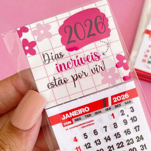 30 Mini Calendários 2026 com ímã – Mimo c