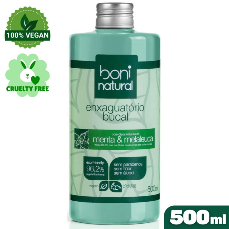 Enxaguante Bucal Vegano Natural Menta e Melaleuca 