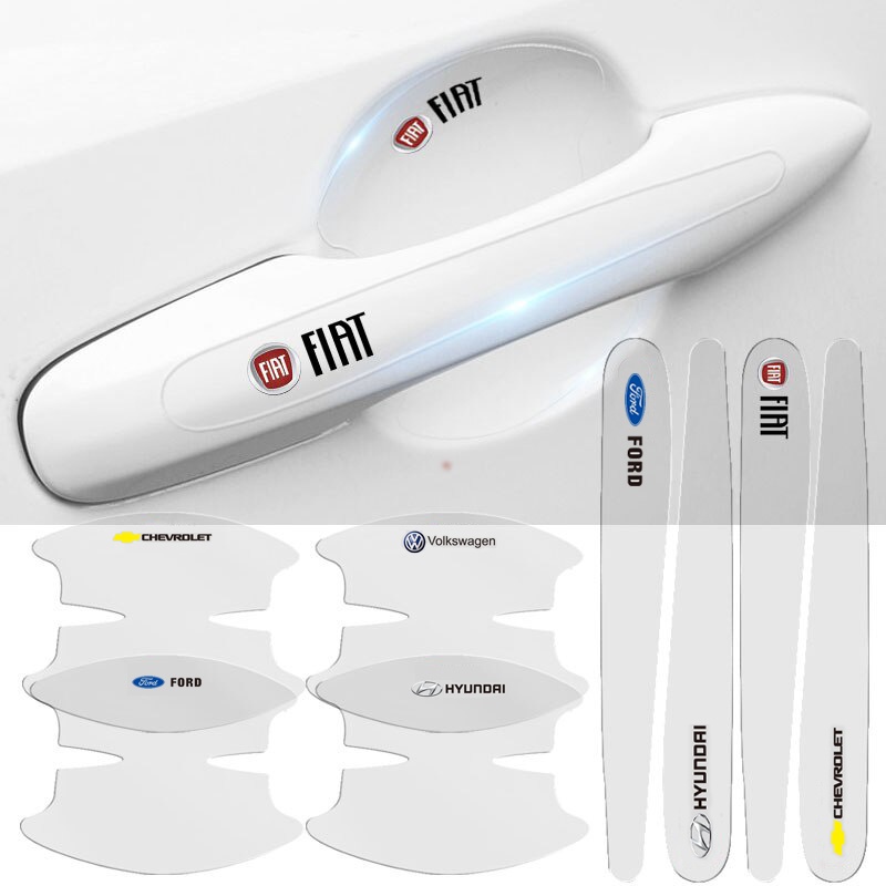 8Pcs TPU Autocolante Anti-Riscos Na Tigela Da Porta Do Carro De Proteção Transparente Tinta De Super