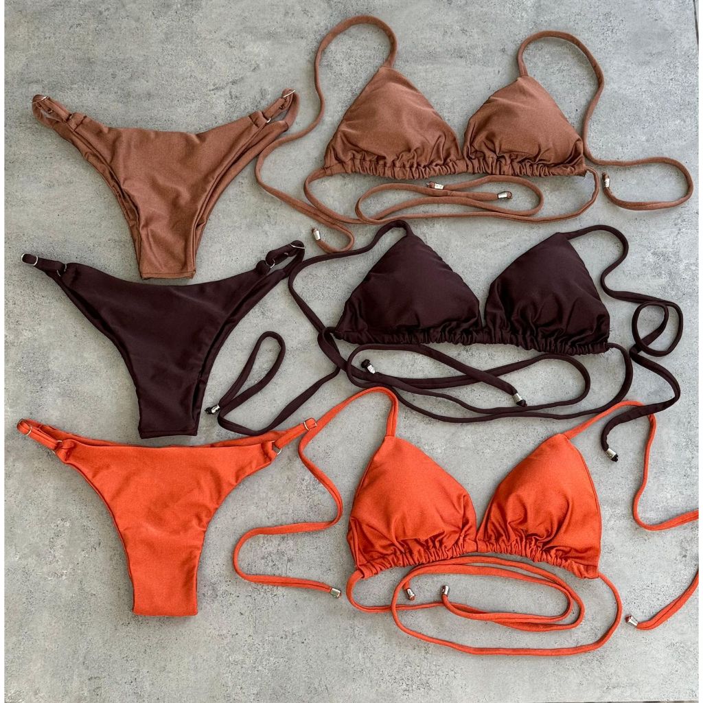 Biquíni de Fita Calcinha Com Regulagem Marquinha Cortininha Feminino Bojo Removível