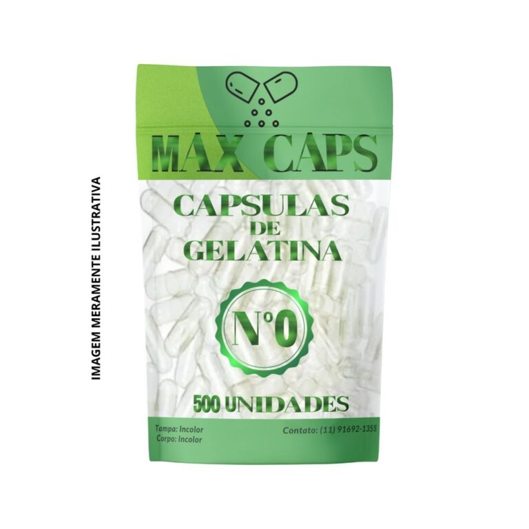 300 Cápsulas Vazias de Gelatina Incolor N. 0 (500
