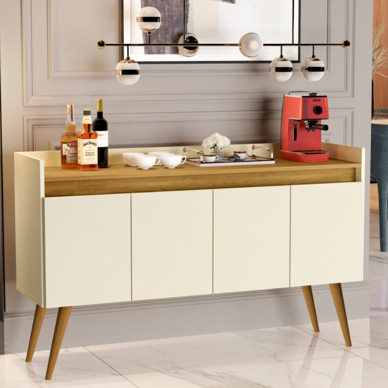 +Aparador Bufet Retrô Pés Em Madeira Maciça Hal