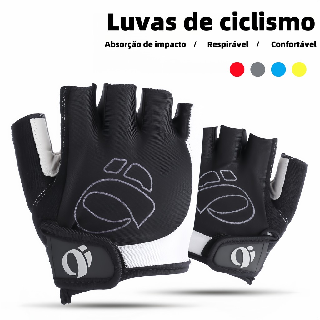 Luvas de ciclismo, luvas ciclismo de meio dedo com almofadas de gel, respiráveis e à prova de choque