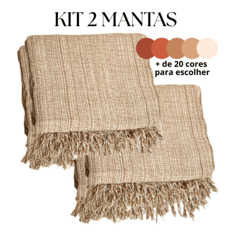 Kit 2 Mantas Decorativas Para Sofá Luxuosa Tamanh