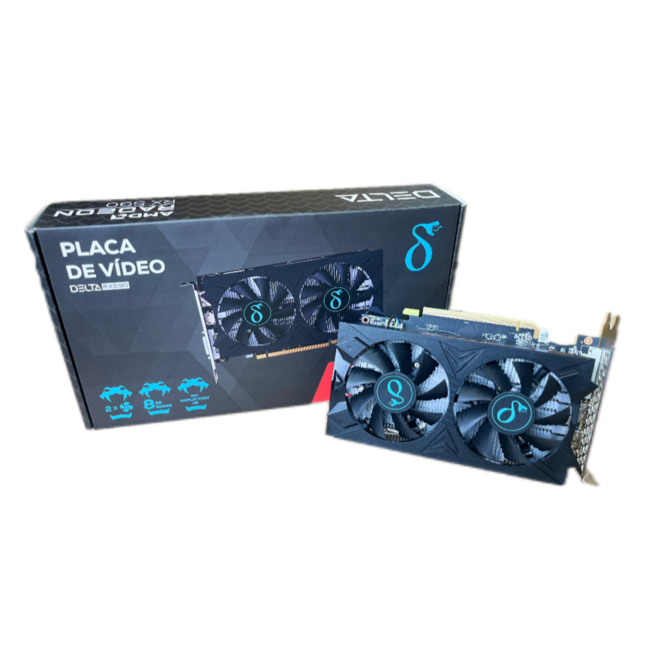 Placa De Vídeo Gamer Amd Rx580 Hdmi 8gb Gddr5 256bit Pci-e 3,0