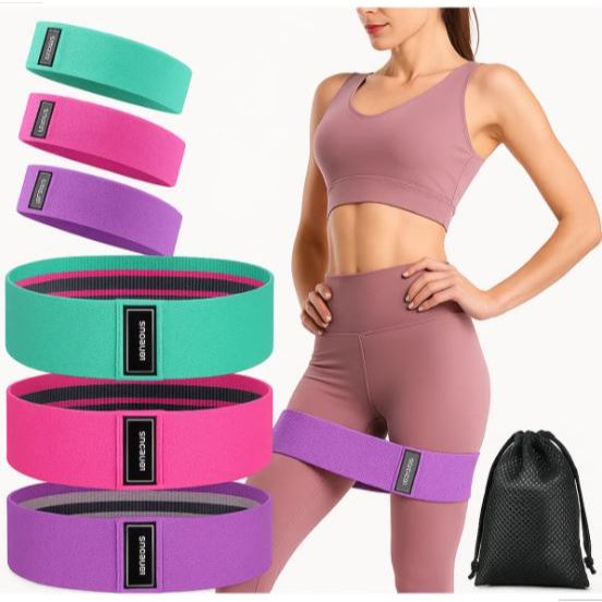 Kit 3 Faixas Elásticas de Tecido | Treino, Yoga, 