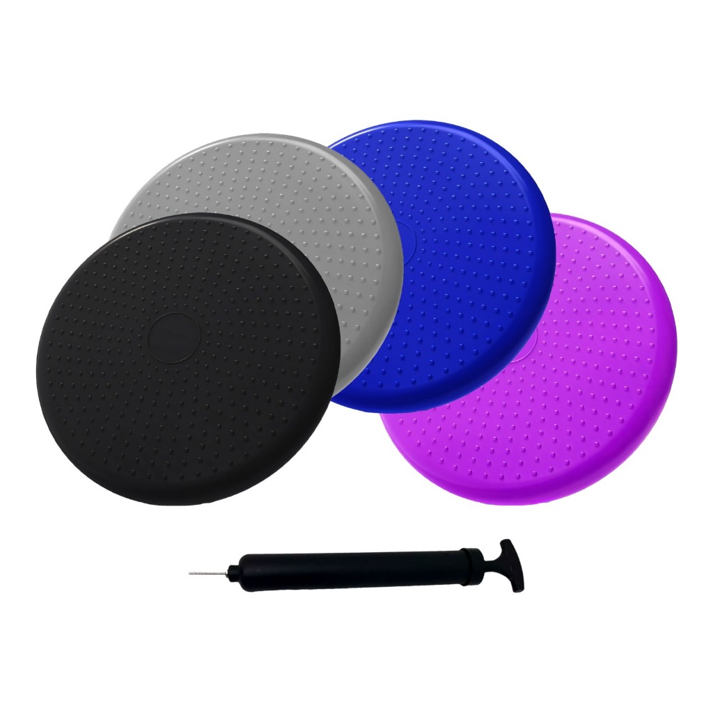 Disco de Equilíbrio Inflável 33cm com BOMBA Pilates Fisioterapia Core Estabilidade JustGoFit