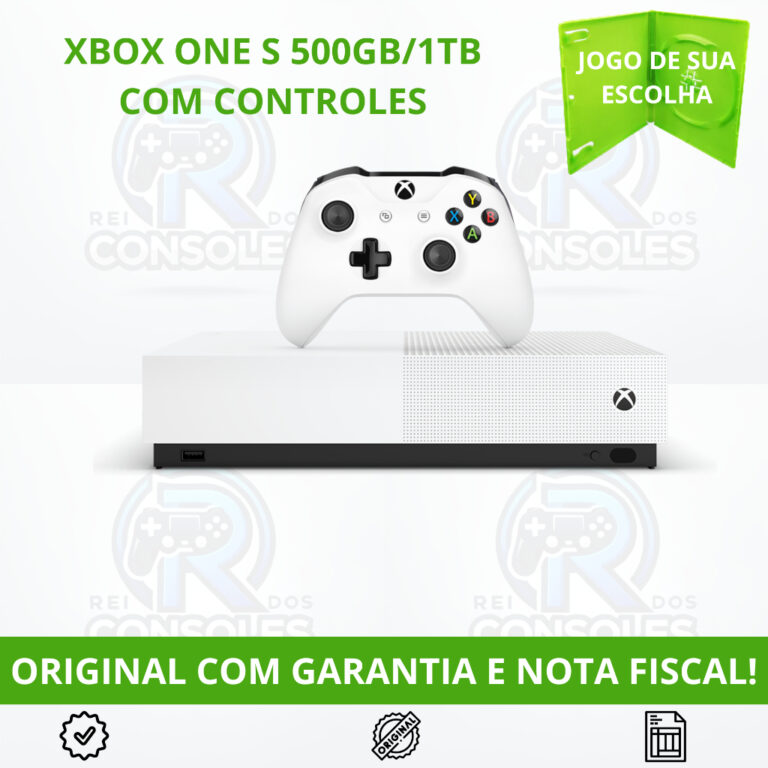 Xbox One S 500GB ou 1TB | 1 ou 2 Controles | Jogo 