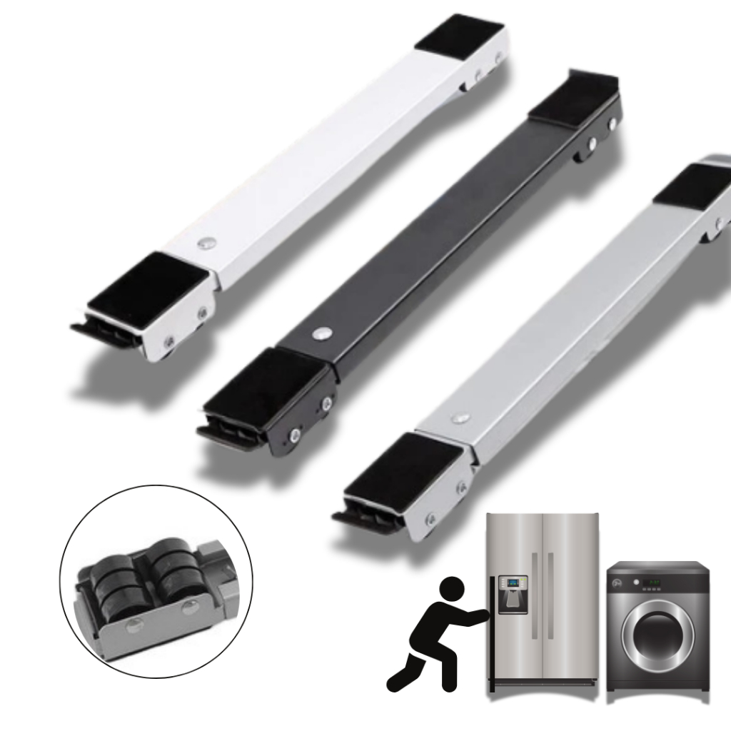 Suporte Movel Universal Base Rodinhas Ajustável Eletrodomesticos Geladeira Fogão e Máquina Lavar