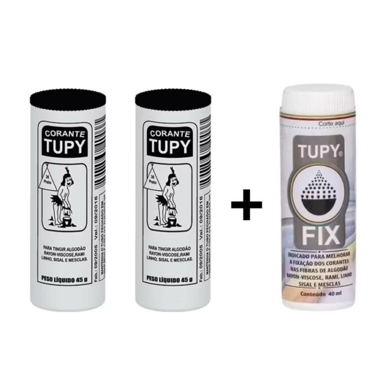 Kit Linha Tupy 2 Corante Preto + 1 Fixador Tupy Fi