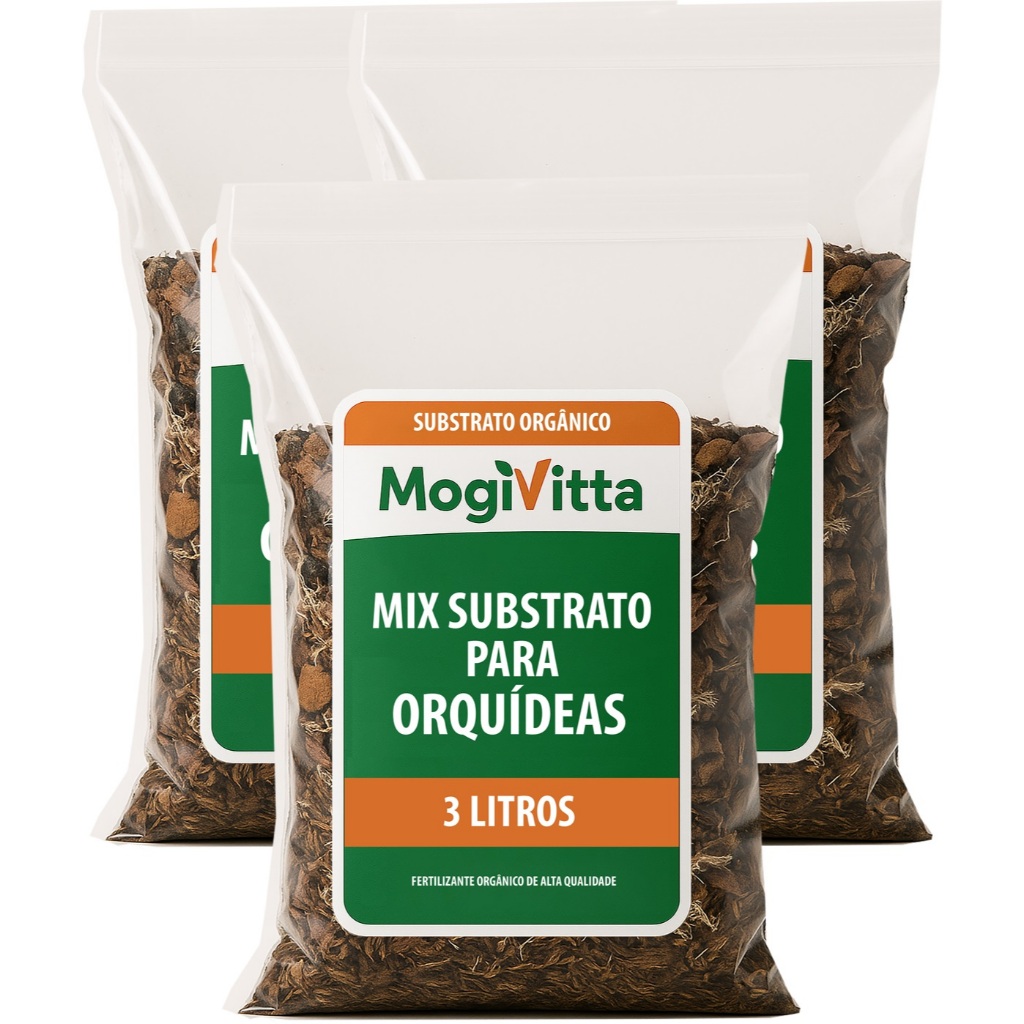 Substrato Balanceado Para Orquídeas 100% Natural –  Mix Casca de Pinus Carvão Chip de Coco  Musgo