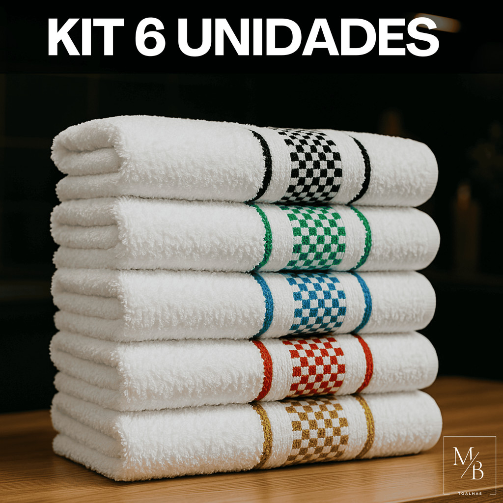 Kit 6 Panos de Prato Copa Jacquard Atoalhado Toalha De Cozinha 100% Algodão