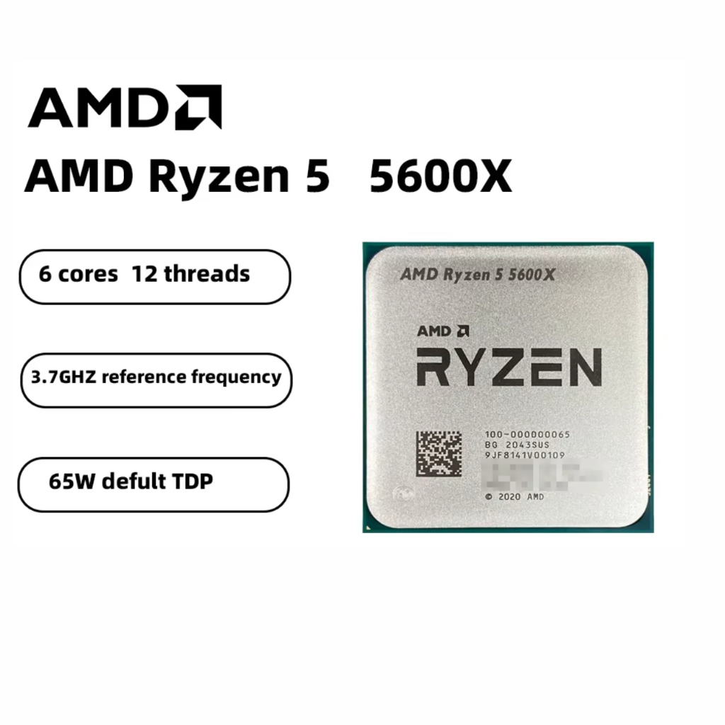 Processador AMD Ryzen 5 5600X, 6-Core, 12-Threads, 3.7GHz (4.6GHz Turbo), Cache 35MB, AM4 Novo (Sem