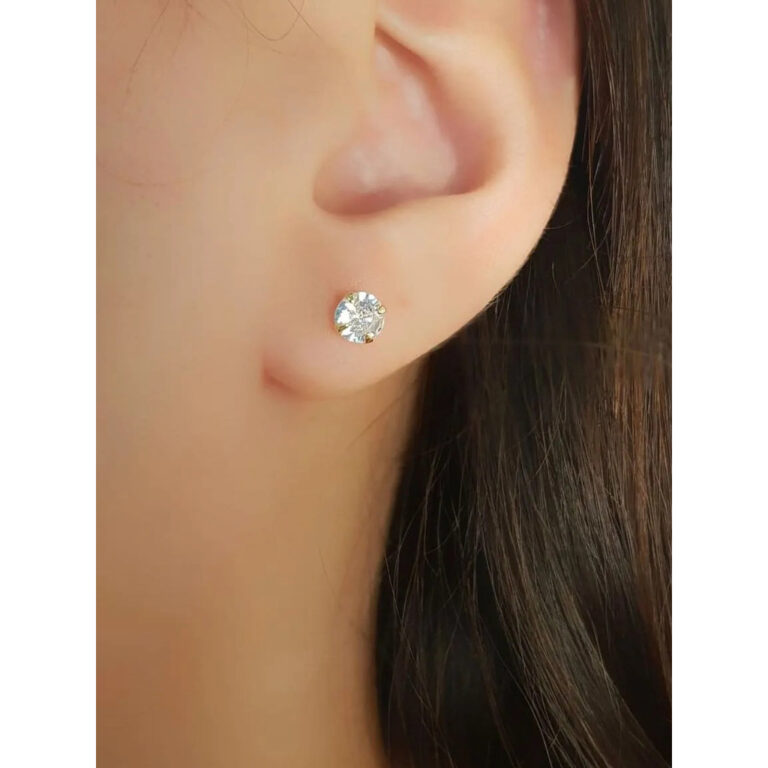 Brinco ponto de luz redondo 3mm banho prata 925