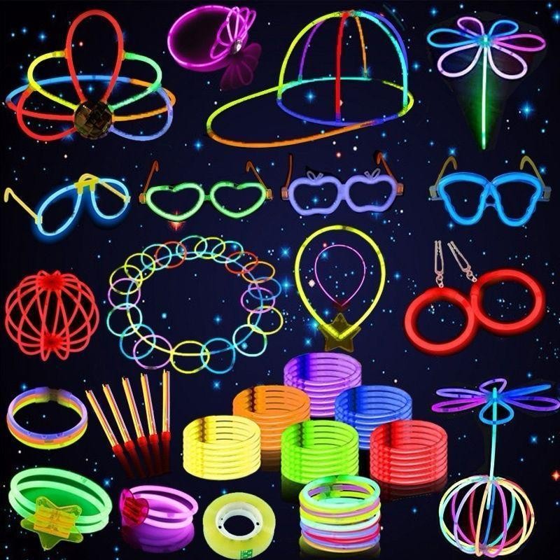 Kit 25, 50, 100 ou 200 Pulseira Neon Fluorescente Brilhante Balada Led-Lina