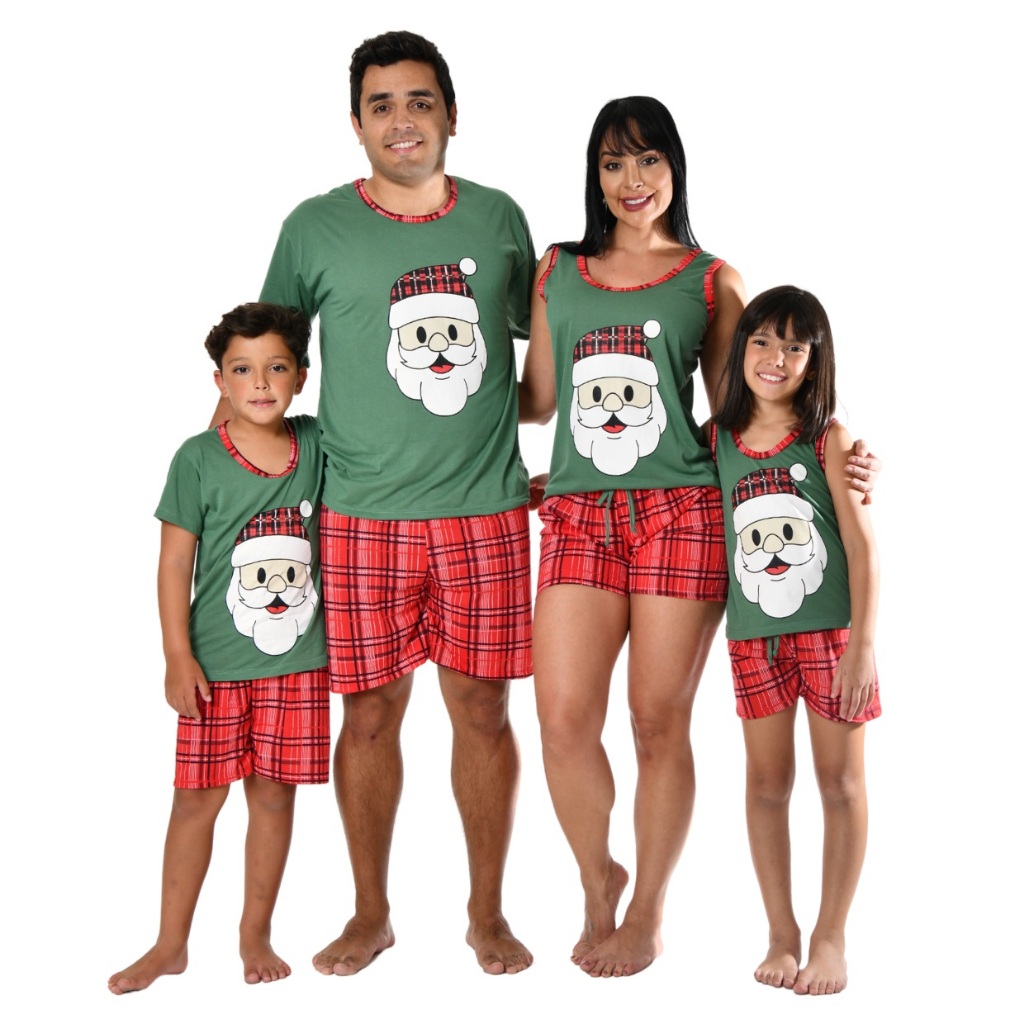 Pijama Natal Familia Tal Pai Tal Filho E Tal Mãe Tal Filha Estampas Divertidas Noel