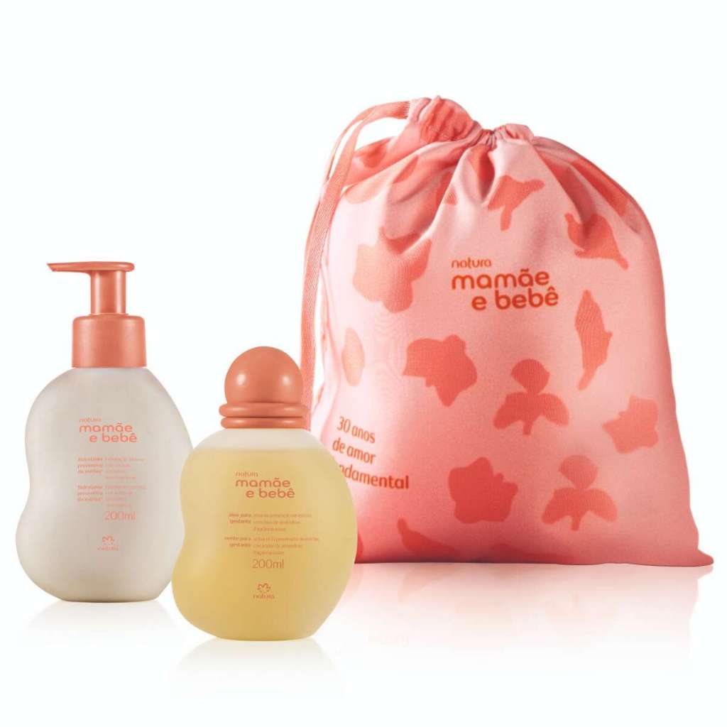 Hidratante Preventiva de Estrias, Óleo de Massagem e Água de Colônia – Natura Gestante Mamãe e Bebê