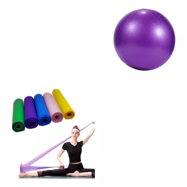 Kit Bola yoga Pilates Pequena 25cm Fisio + Faixa E