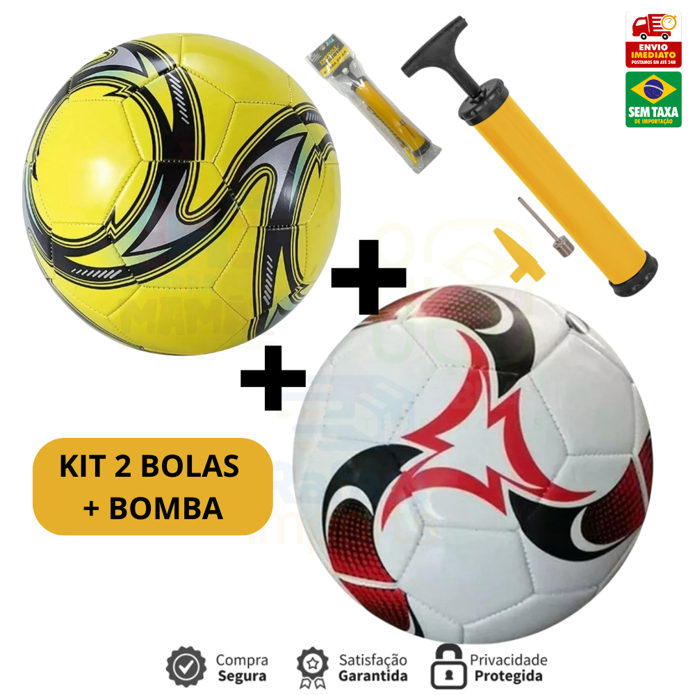 1 Bola de Futebol + 1 Bomba de Ar Manual Portátil Para Encher Bola Tamanho Oficial Couro Sintético