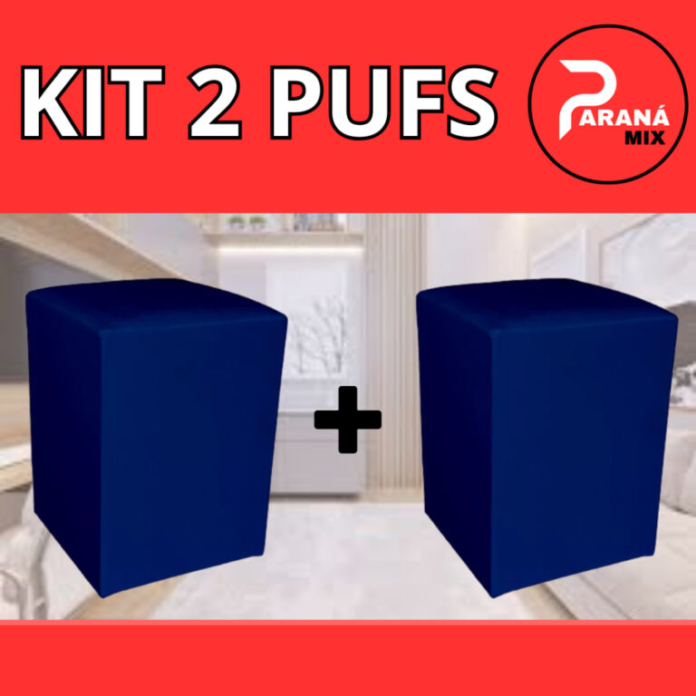 2 Puff banqueta multiuso sala cubo fofo todo reves