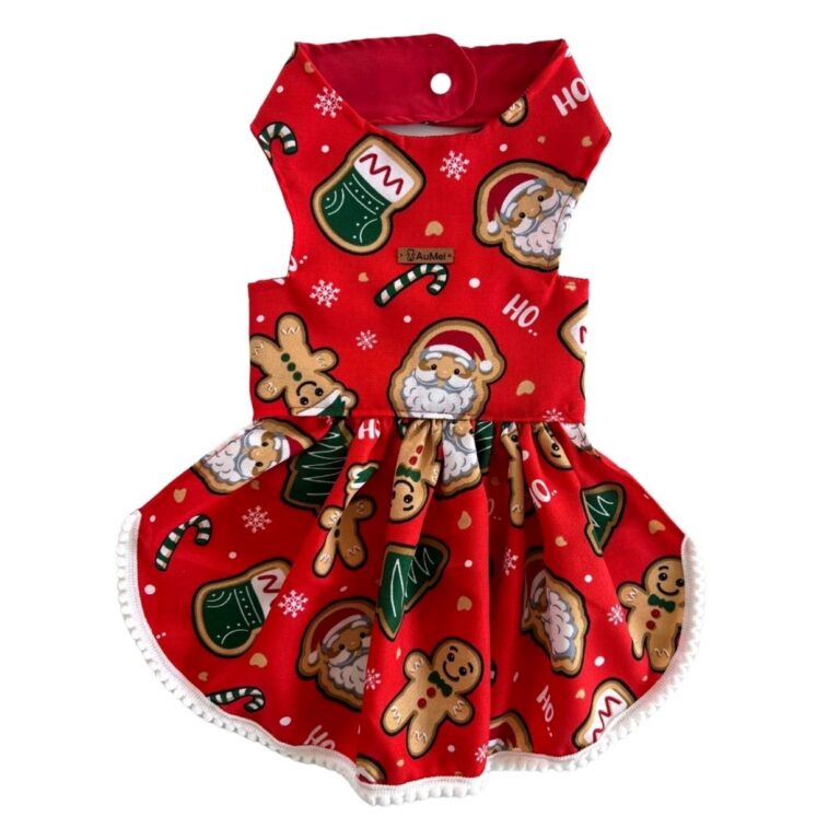 Vestido Pet Papai Noel Natal Roupinha Cães e Gato