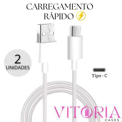 Cabo USB Tipo C Carregamento Rápido Turbo Cabo de