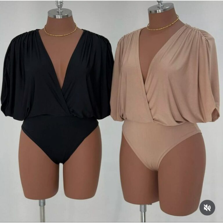 Body Feminino Manga Bufante Plus Size Transpassado