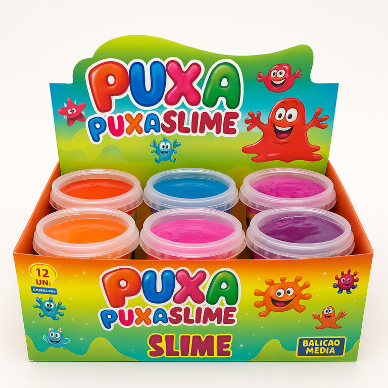 Kit 6 Unidades Puxa Puxa Slime Geleca Leleca