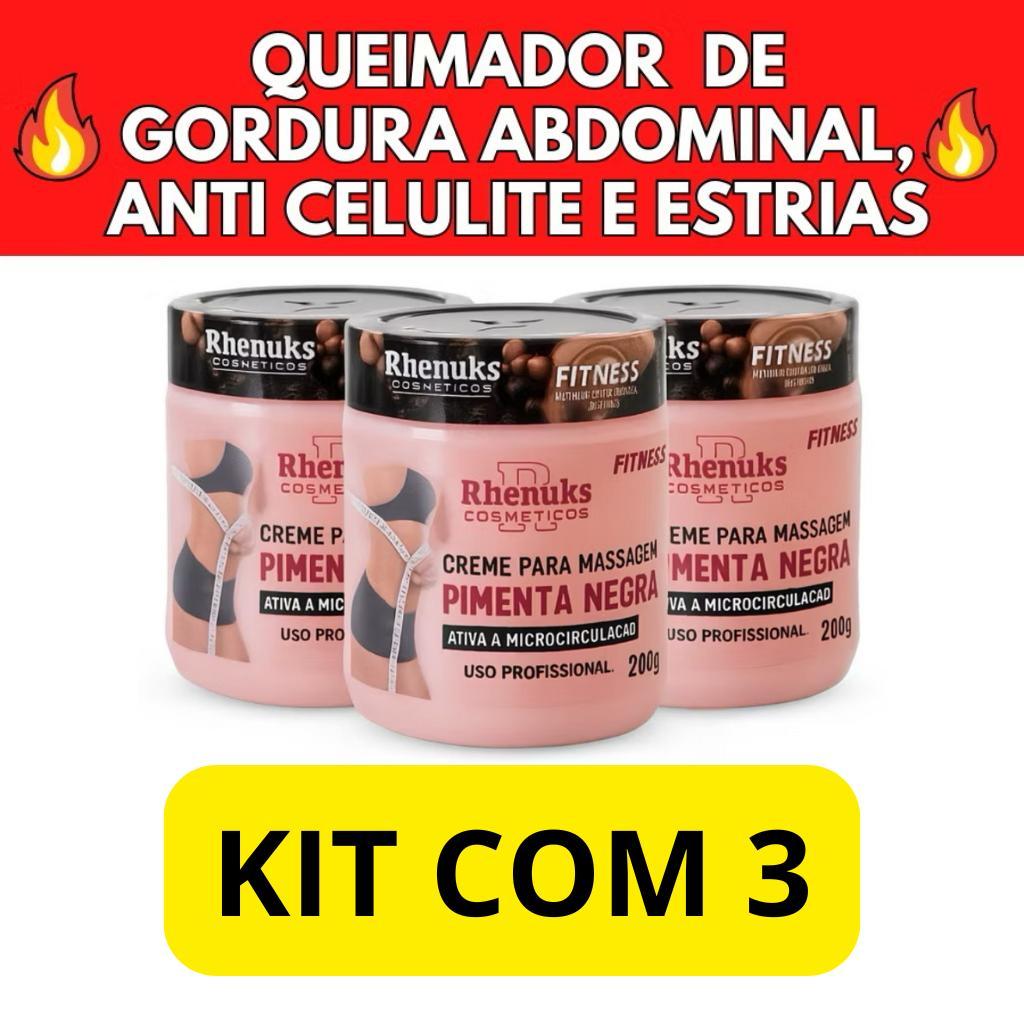 Gel Redutor De Medidas Pimenta Negra 200g – Combate Estrias e Celulite