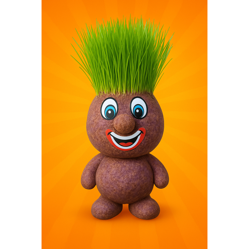 Bonequinho Ecológico com Cabelos de Grama  Plante, Cuide e Brinque